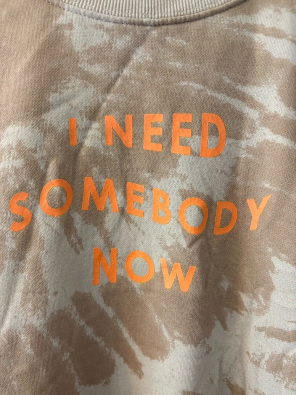 H&M Beige & Creme Shawn Mendes Tie-Dye Sweatshirt Oversized Size Extra Small - Picture 7 of 15